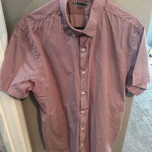 Express Men's Red Patterned Shirt